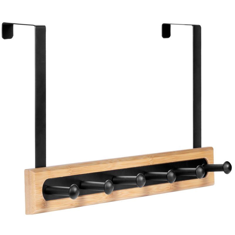 Over The Door Hooks Heavy-Duty Bamboo Wood
