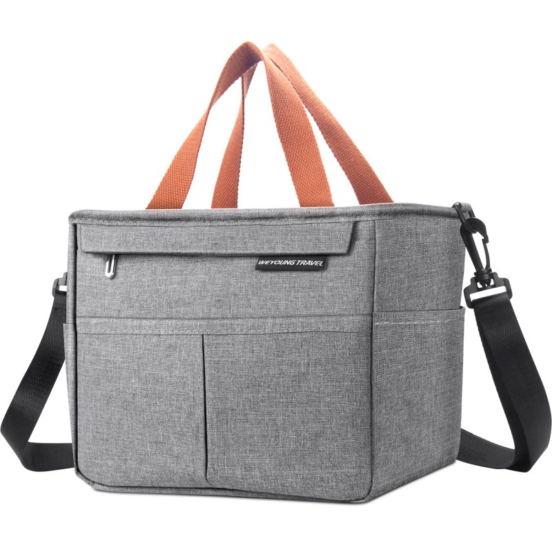 Insulated Lunch Bags for Women, Reusable Cooler Tote Adult Lunch Box with Removable Shoulder Strap and Side Pockets for Office Work Picnic Shopping