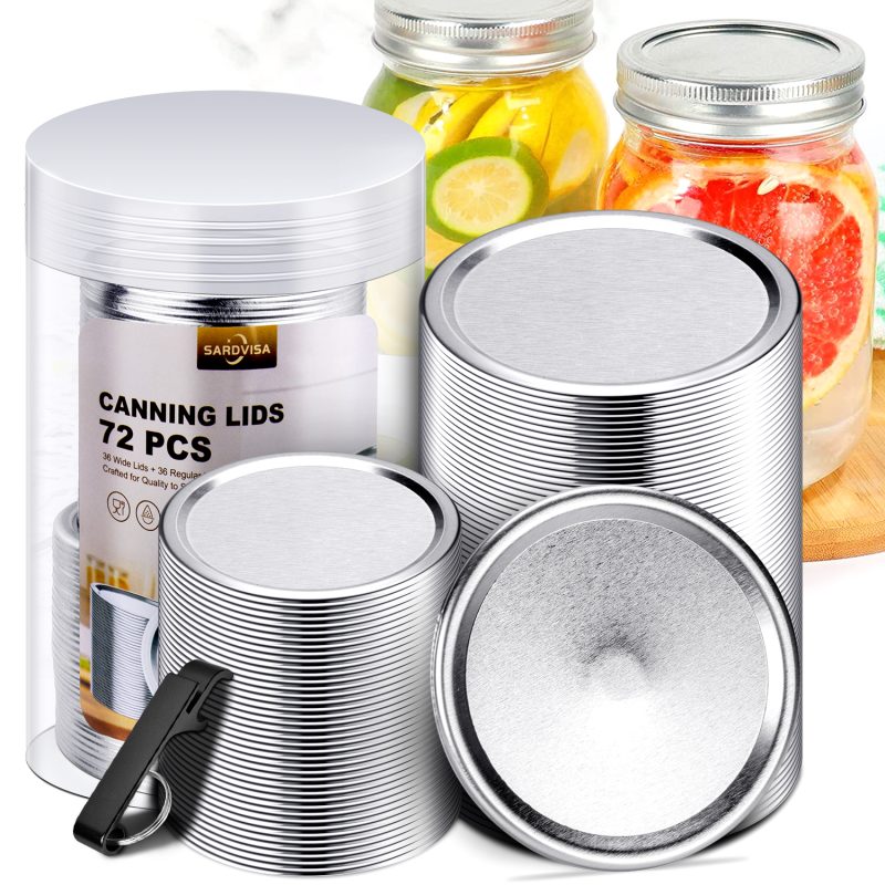 72 Pcs Ball Canning Lids Set of 36 Pcs Wide Mouth Lids and 36 Pcs Regular Mouth Lids for Mason Jars