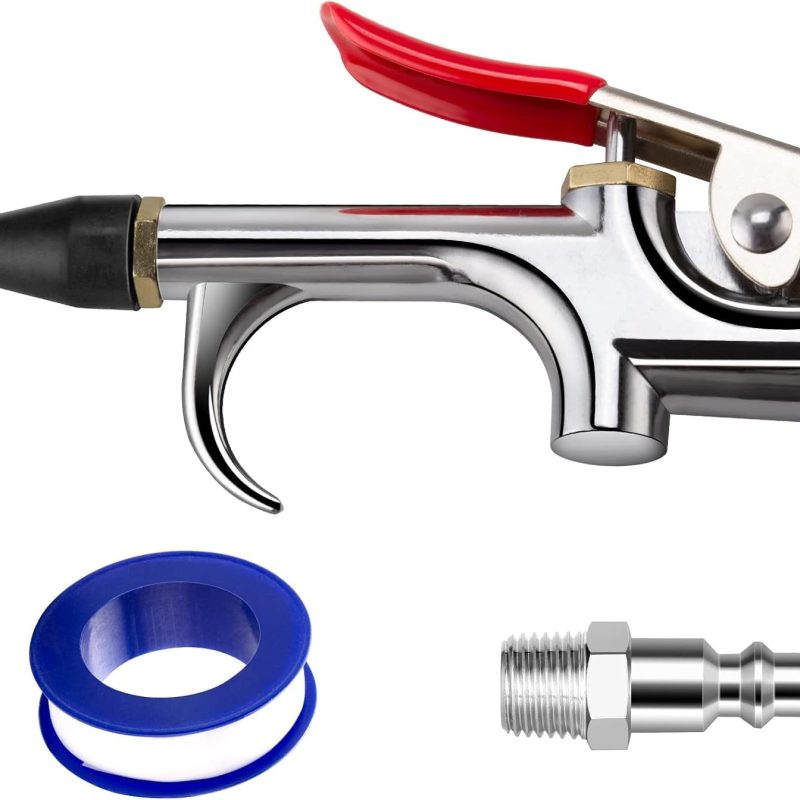 SARDVISA 2-Way Connection Air Nozzle Blow Gun, Rubber Tip Air Nozzle with 1/4 in Standard Quick Fitting, Air Compressor Accessories Air Blower Gun for Air Inflation and Dedusting