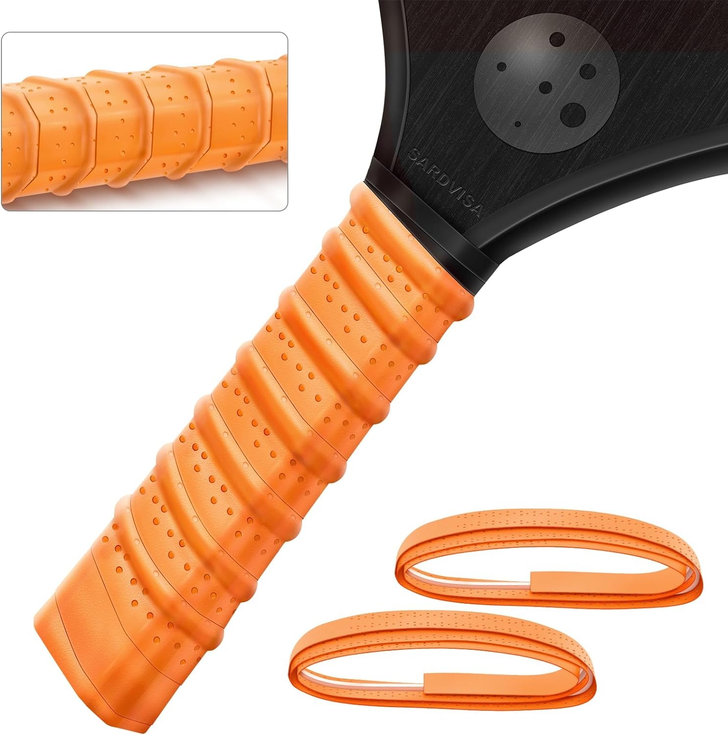 2-Packs Pickleball Paddle Grip Tape with Raised Ridge, Replacement Pickleball Overgrip Wrap for Sweat Absorption&Anti-Slip, Universal Pickle Ball Sport Accessories