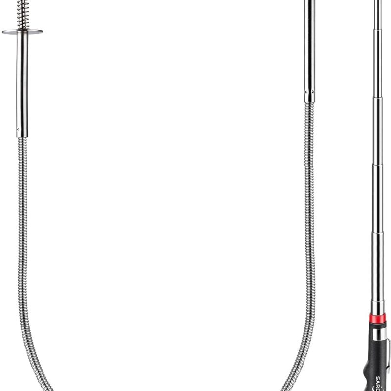 2 Pack Pickup Tool Set, 25 LB Telescoping Magnet Grabber Tool with Pocket Clip and 24 IN Flexible Claw Grabber Reacher Tool, Combo Grabbing Set with Anti-Rust Zinc Coating for Multipurpose Picking up