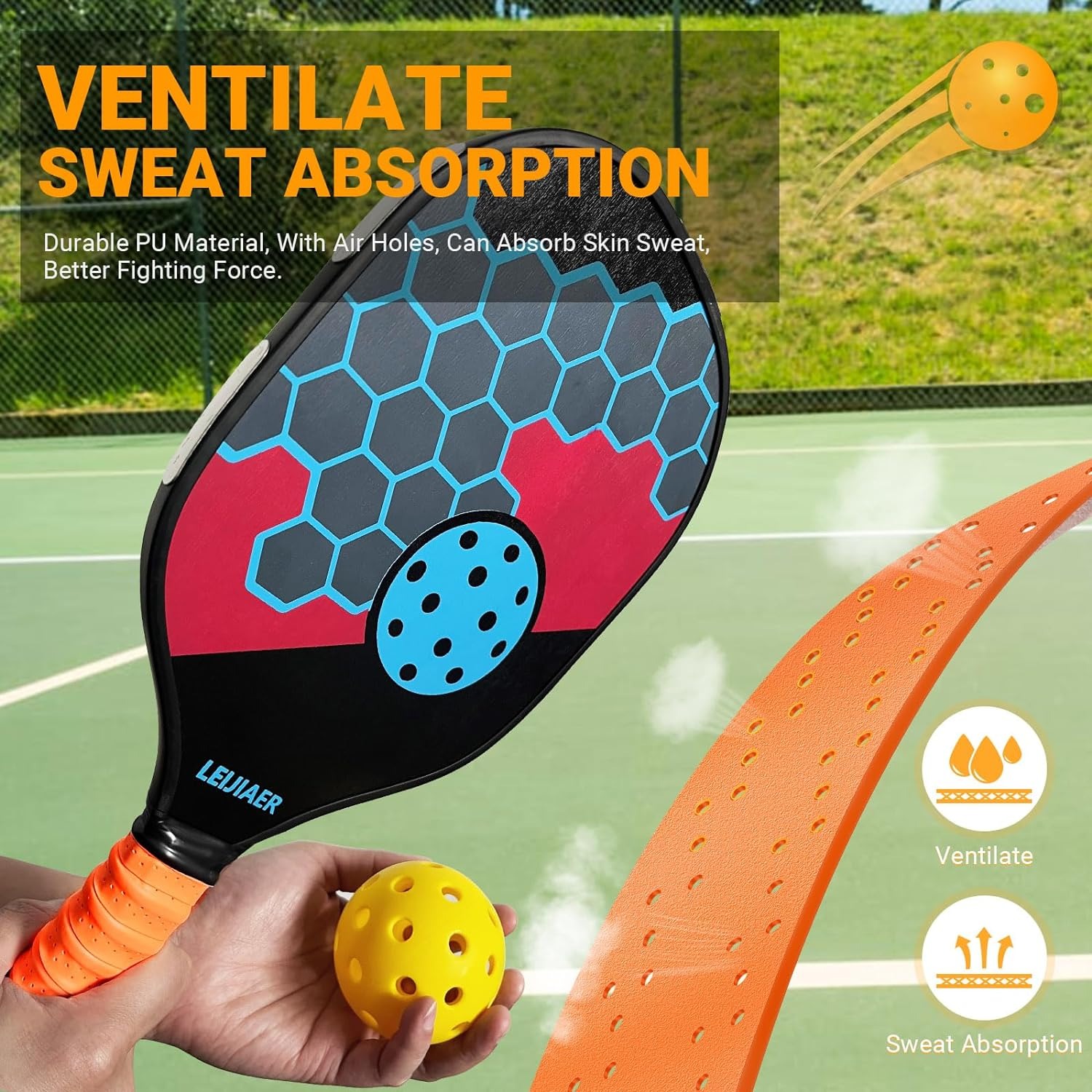 2-Packs Pickleball Paddle Grip Tape with Raised Ridge, Replacement Pickleball Overgrip Wrap for Sweat Absorption&Anti-Slip, Universal Pickle Ball Sport Accessories