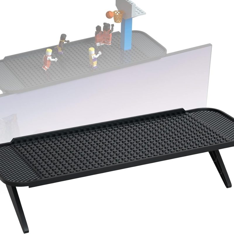 SARDVISA Screen Top Shelf with 9.9 "x 4.3"Classic Baseplates for Lego Minifigures, Adjustable Display Stand with Building Base Plates for Building Bricks, 100% Compatible with Major Brands-Baseplates