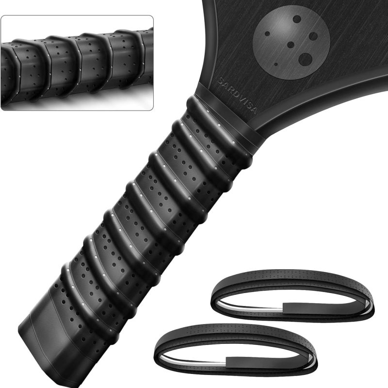 2-Packs Pickleball Paddle Grip Tape with Raised Ridge, Replacement Pickleball Overgrip Wrap for Sweat Absorption&Anti-Slip, Universal Pickle Ball Sport Accessories