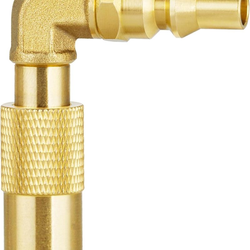 SARDVISA Portable 1/4 Inch RV Quick Connect Fitting, Brass 90 Degree Elbow Propane Conversion Adapter for Blackstone Tabletop Grill - 17 Inch and 22 Inch Portable Gas Griddle
