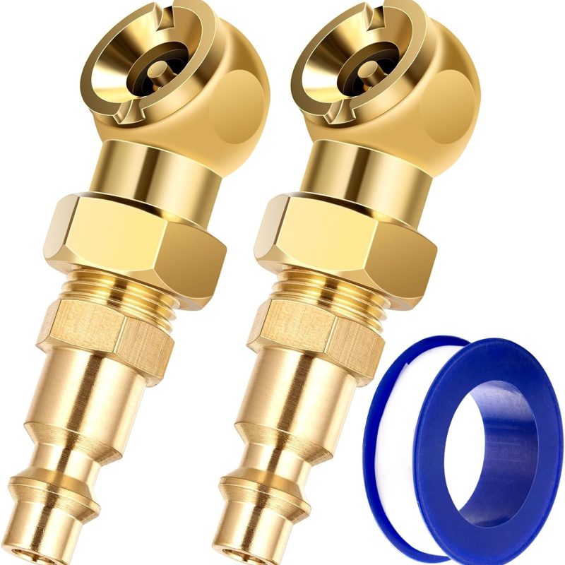 SARDVISA 2-Packs Portable Air Chucks, Solid Metal Closed Ball Air Chuck with 1/4" NPT Standard Quick Plug, Tire Inflator Gauge Nozzle for Air Compressor Accessories