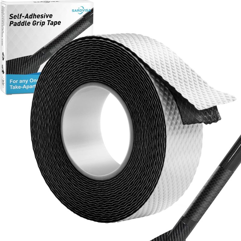 SARDVISA Kayak Paddle Grip Tape, 15Ft Soft Non-Slip Silicone Paddle Grip Tape for All One-Piece & Take-Apart Paddles, Hands Blister Prevention, Durable Oar Accessories for Canoe SUP Paddleboard