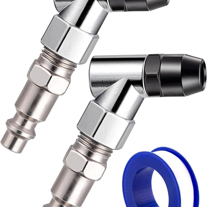 SARDVISA 2-Packs Portable Air Chucks，Metal Open Flow Tire Chuck Nozzle with 1/4" NPT Standard Quick Plug, Tire Inflator Nozzle for Air Compressor Accessories
