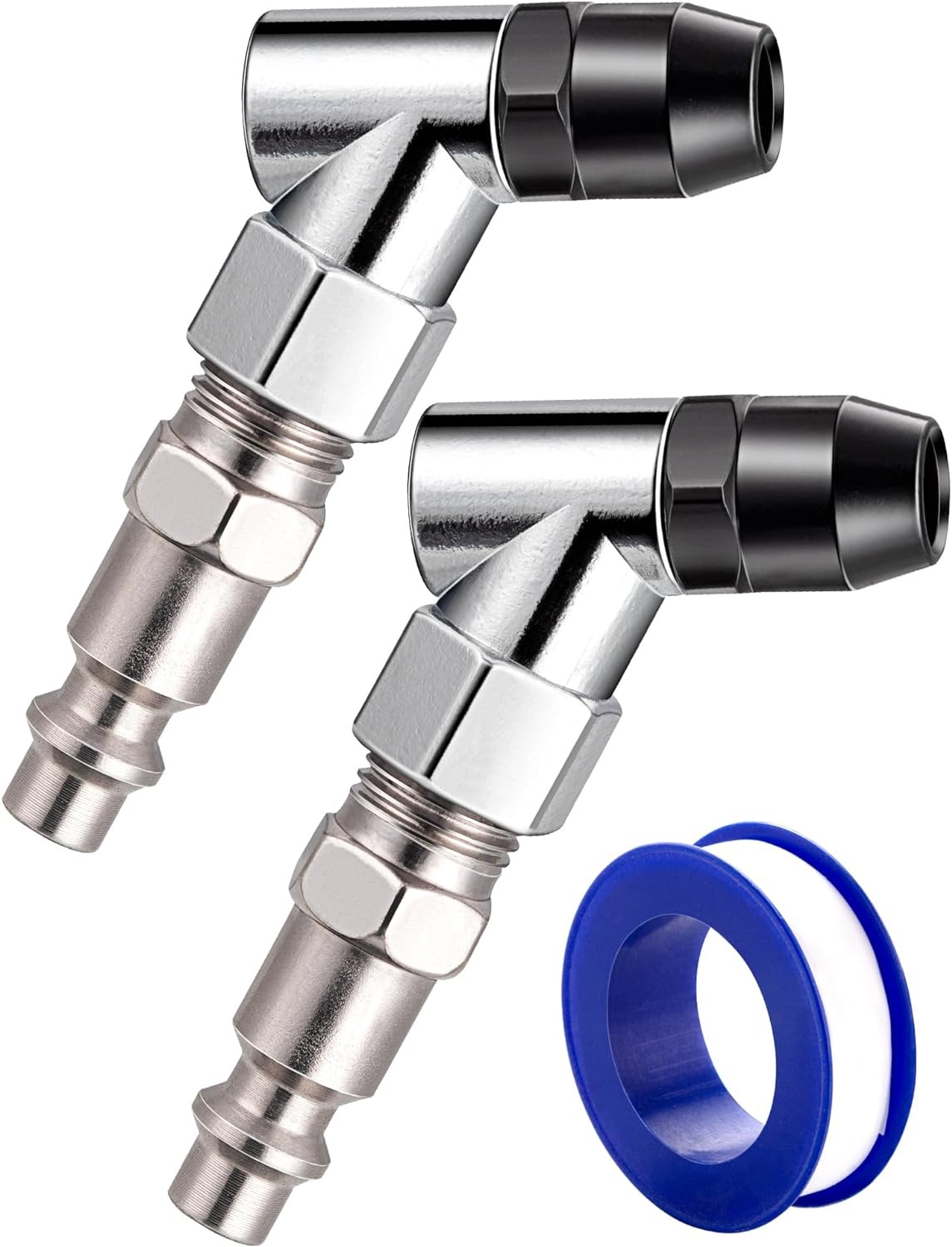 SARDVISA 2-Packs Portable Air Chucks,Metal Open Flow Tire Chuck Nozzle with 1/4" NPT Standard Quick Plug, Tire Inflator Nozzle for Air Compressor Accessories