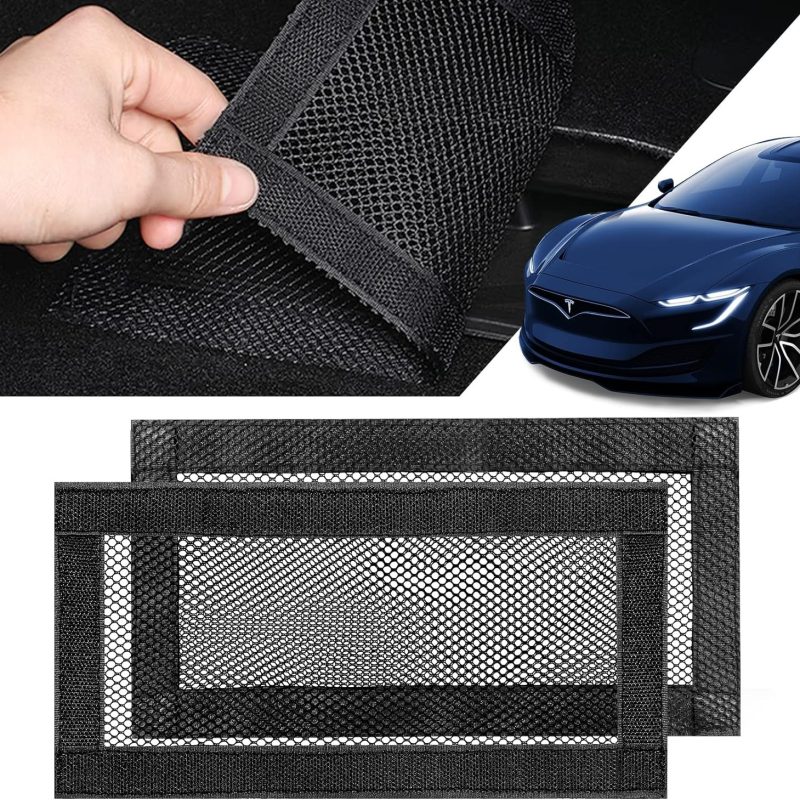SARDVISA Backseat Air Vent Cover for Tesla Model 3 & Model Y, 2-Pack Rear Seat Air Condition Outlet Protector with Upgraded Mesh Cloth and Velcro, Car Air Vent Accessories for Tesla Model Y / 3