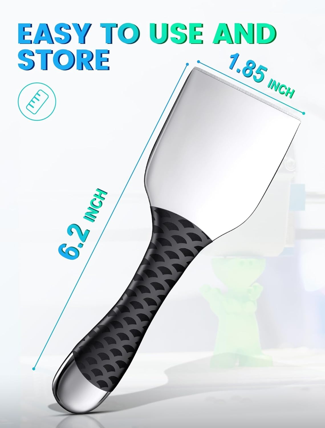 SARDVISA Professional 3D Printer Scraper Tool, 401 Stainless Steel 3D Printer Removal Spatula with Comfortable Grip, Specially Designed 3D Printer Accessories for Model Stripping Safety