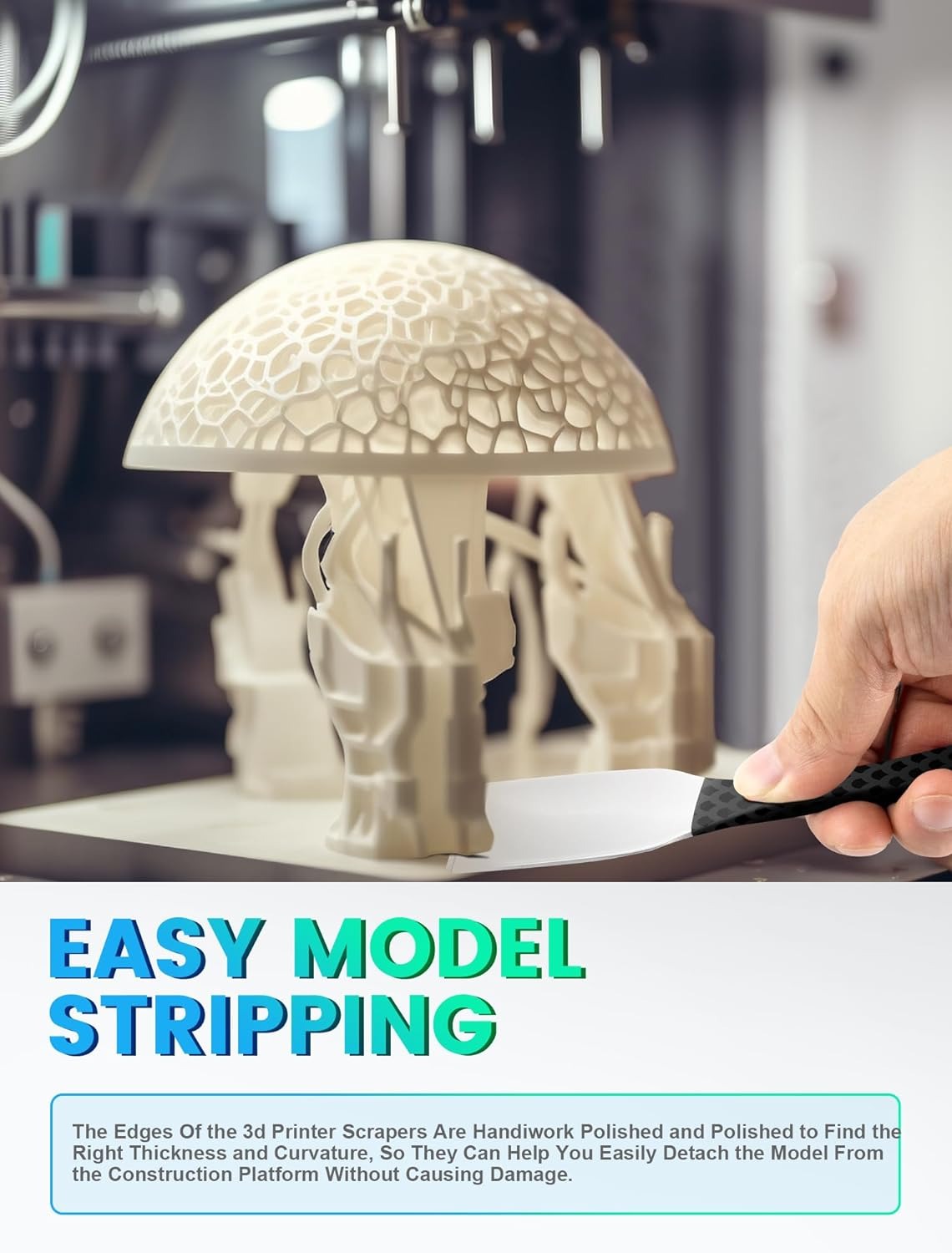 SARDVISA Professional 3D Printer Scraper Tool, 401 Stainless Steel 3D Printer Removal Spatula with Comfortable Grip, Specially Designed 3D Printer Accessories for Model Stripping Safety