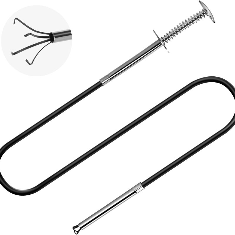 Small Caliber Flexible Grabber Tools 24'' Four-claw Pickup Tool Pick Up Items In Narrow Space Flexible Waste Picking Tool for Engine Bay/Home Sink/Earring (Not magnetic)