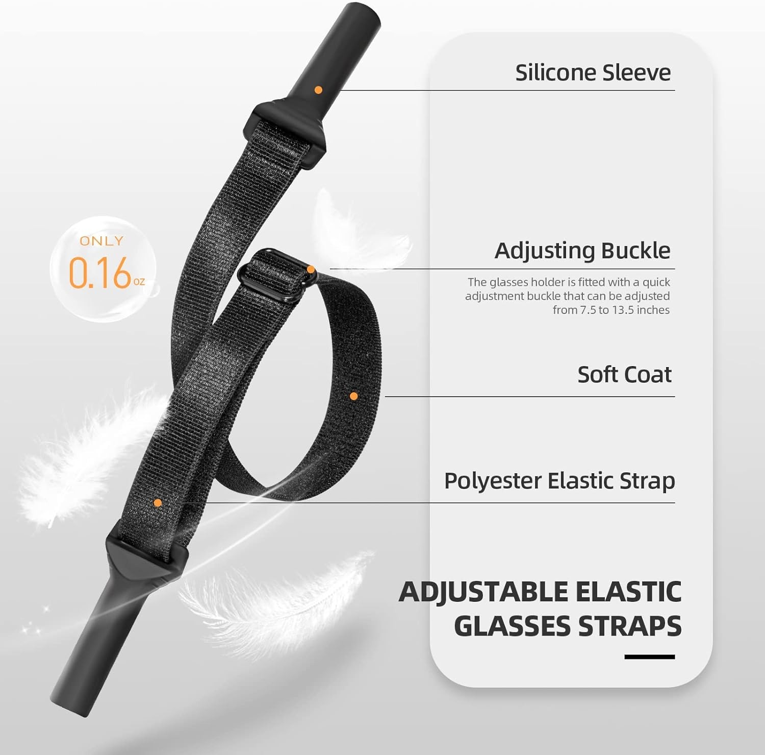 SARDVISA Adjustable Elastic Glasses Straps, 3 Pcs Universal Fit Eyeglasses Strap, No Tail Sport Glasse Strap for Men, Sunglasses Straps, Kids' Glasses Straps, Women's Glasses Straps