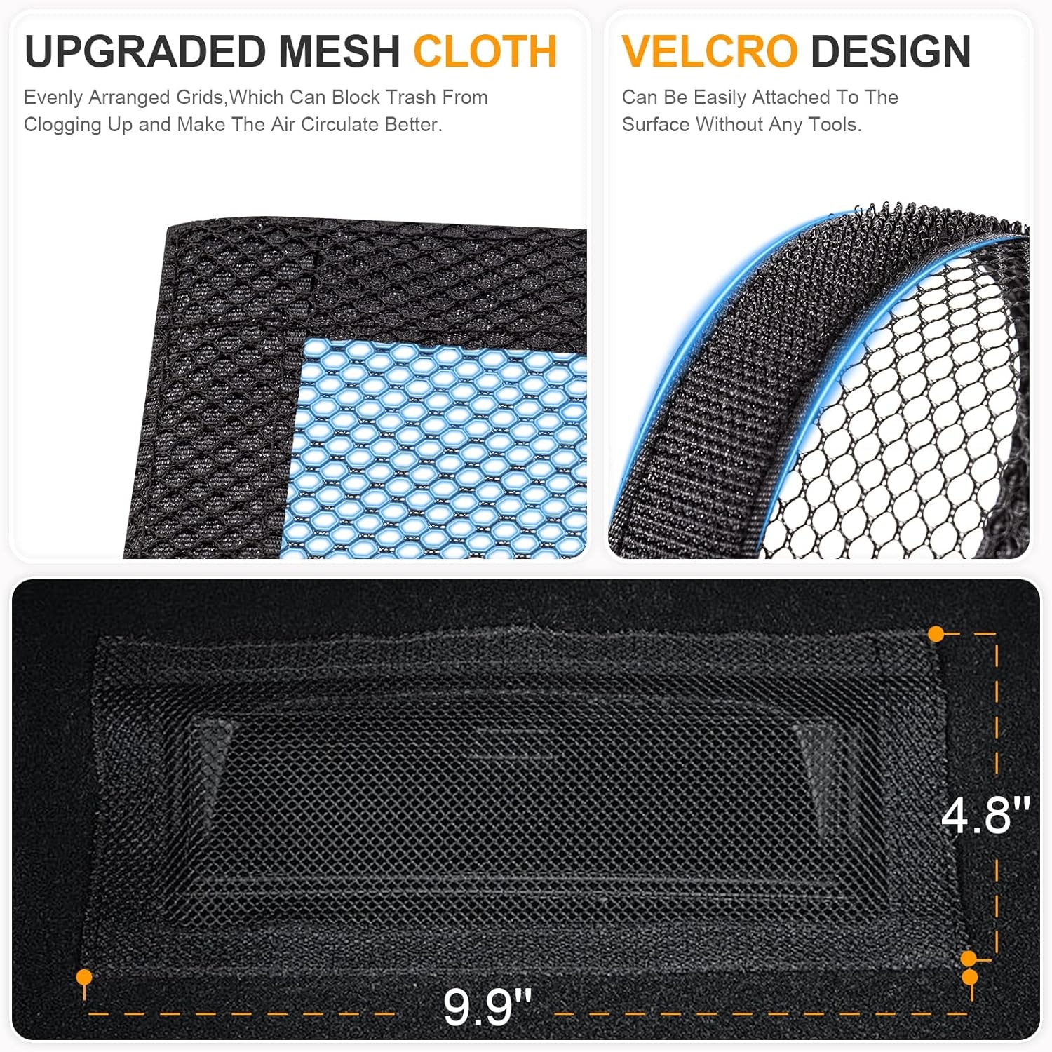 SARDVISA Backseat Air Vent Cover for Tesla Model 3 & Model Y, 2-Pack Rear Seat Air Condition Outlet Protector with Upgraded Mesh Cloth and Velcro, Car Air Vent Accessories for Tesla Model Y / 3