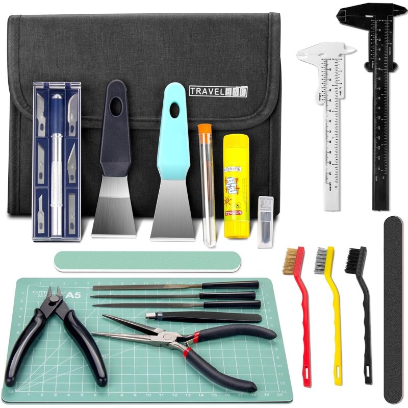 45 Pcs 3D Printer Tools Kit with Storage Bag, Includes Nozzle Cleaning Kit, Scraper, Tweezer, Wire Cutter, Carving Knife Set And More Needed 3D Print Accessories Tool for Model Removal, Polish, Finish